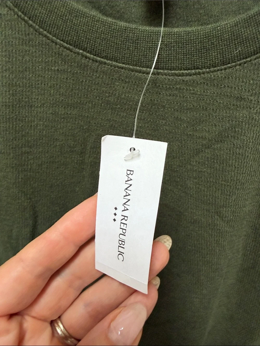 Banana Republic Men's Long Sleeve Crewneck — Olive